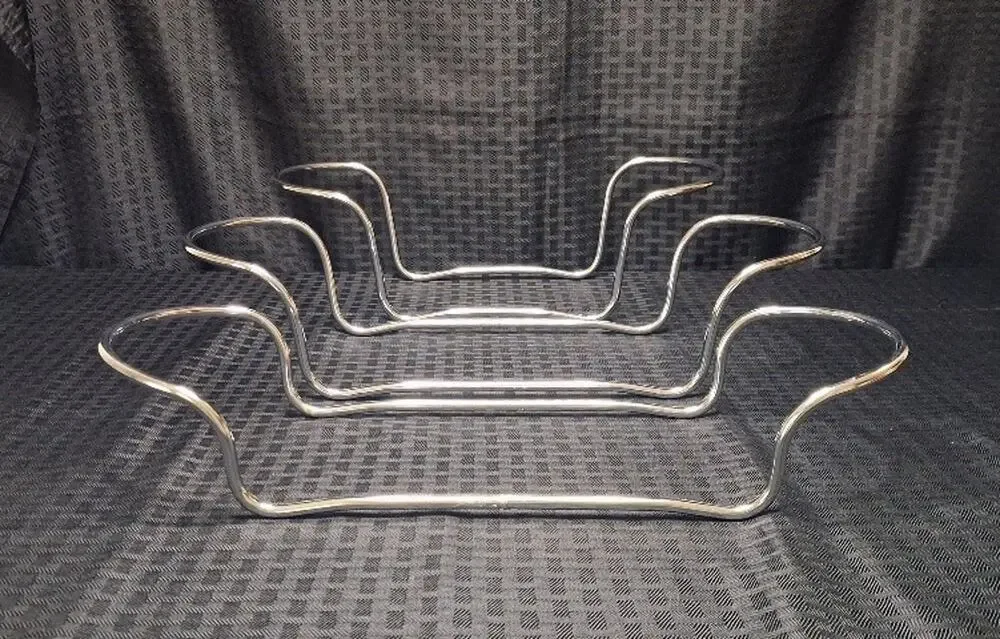 Corning Ware Casserole Holders Set of 3 Chrome Metal Rack Trivet Cradles